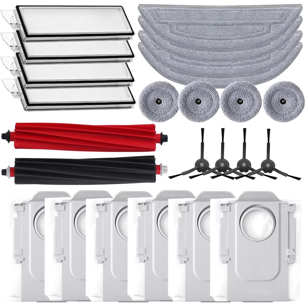 【옵션】Roborock S8 MaxV 울트라 로봇 진공청소기, 롤러, 필터, 먼지봉투, 걸레 천과 호환되는 액세서리