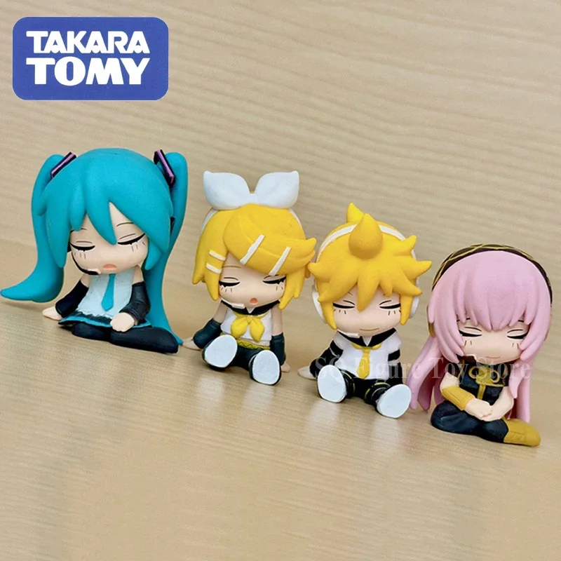 Original Takara Tomy Hatsune Miku Figure Gashapon Sleep On Your Shoulder  Kagamine Rin Kagamine Len Megurine Luka Model Doll Toy