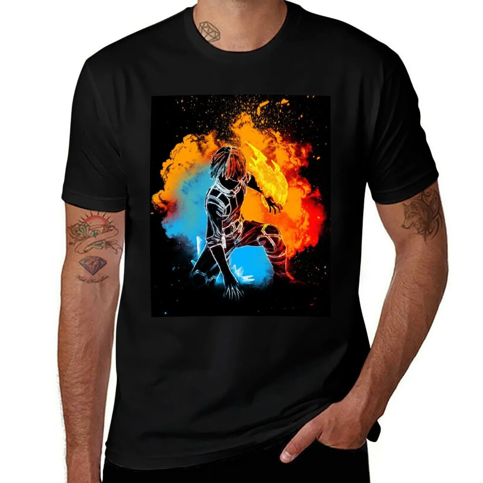 

Aizawa Shouta Ice Fire Hero Academy #2 T-Shirt T-shirts man blue archive sweat men clothes