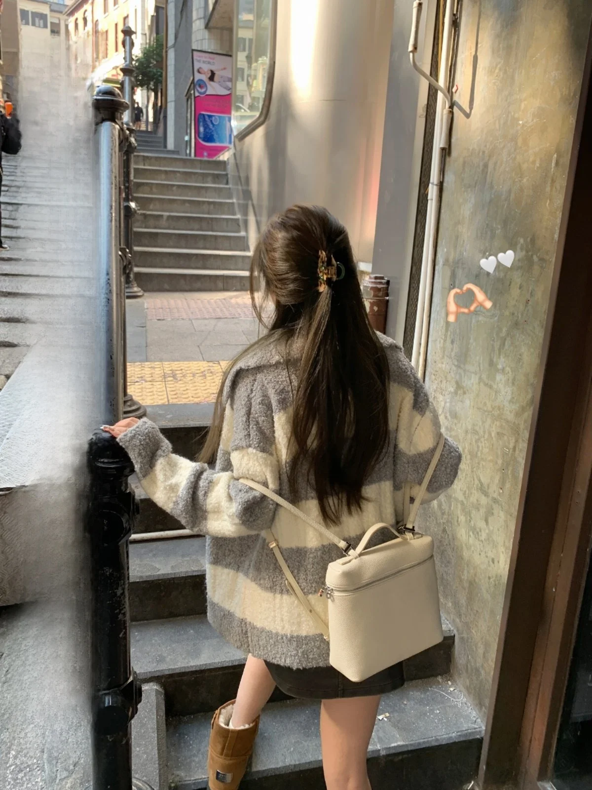 

Aonline ay White Color Blo Striped Knitwear Women Early Spring Korean Sle Knitted Outerwear Long Sve Regular Fit