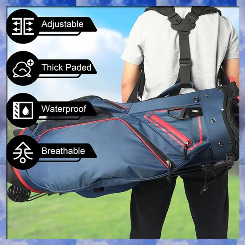 A35F New Golf Bag Strap,Golf Bag Straps Replacement Backpack Straps, Adjustable Durable Comfortable Golf Carry Bag Strap Durable