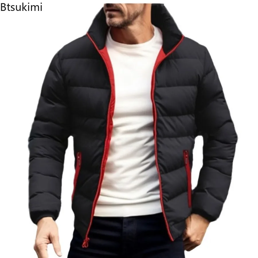2025 New Men's Warm Jackets Fashion Casual Sports Cotton-padded Coats Autumn Winter Men Stand Collar Zipper Thick Parkas Jackets