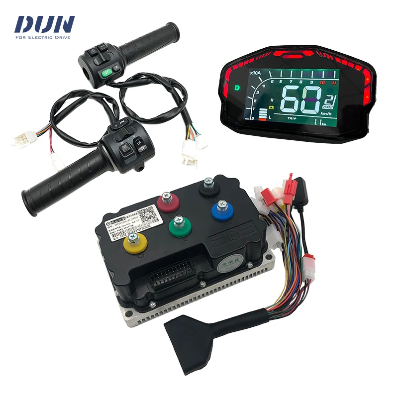 Fardriver ND72530 530A PMSM DC Motor Controller with DKD Speedometer,Accelerator Throttle