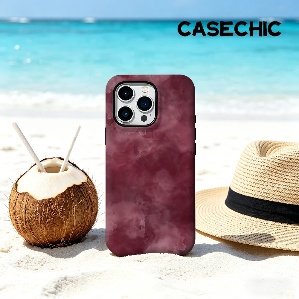 CaseChic Hülle Matte Bumper für MagSafe Hülle für iPhone 17 16 15 14 Plus Pro Max Stoßfeste Harte PC Wine Wash Schutzhülle