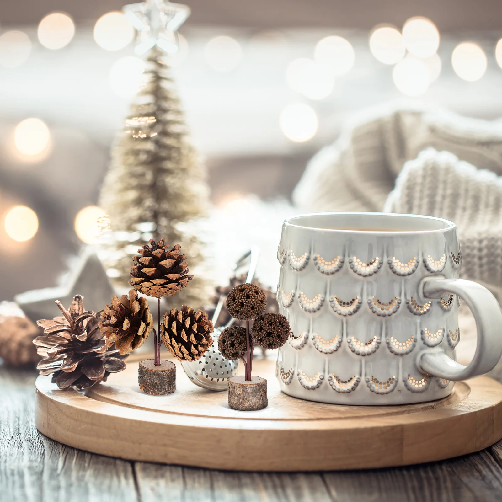 

3Pcs Pine Cone Decorations Rustic Farmhouse Autumn Table Centerpieces Living Room Decor Christmas Desk Ornaments