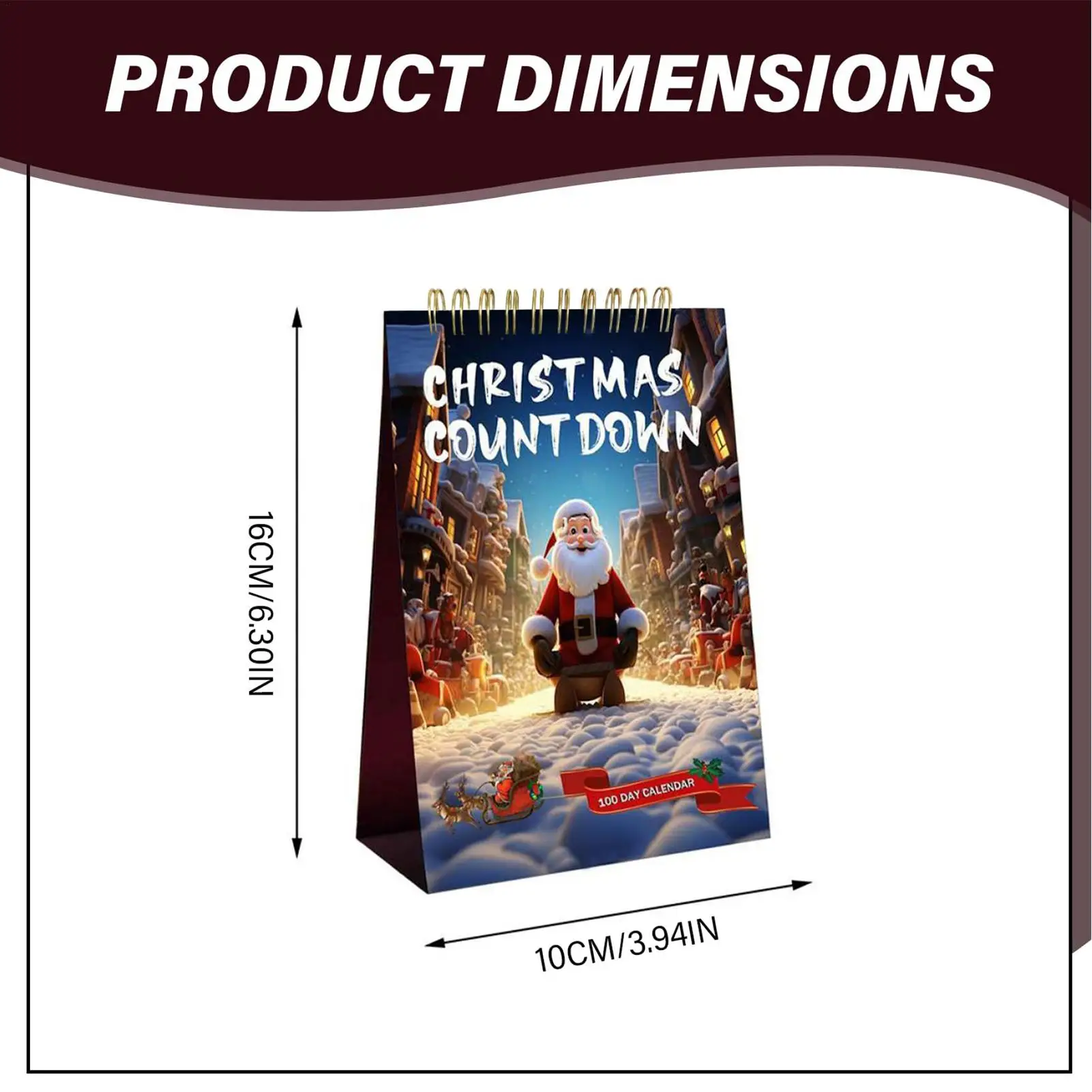 Christmas Countdown Calendar 2025 100 Day Christmas Countdown Calendar Table Centerpieces For December Living Room Bedside Study