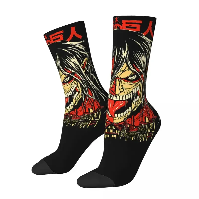 Eren Shingeki No Kyojin Japanese Anime Attack On Titan Unisex Winter Socks Outdoor Fun printing Socks Street Style Crazy Sock