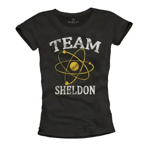 Womens Shirt Print Team Sheldon Nerd Gifts Women Top Geek T-Shirt Print