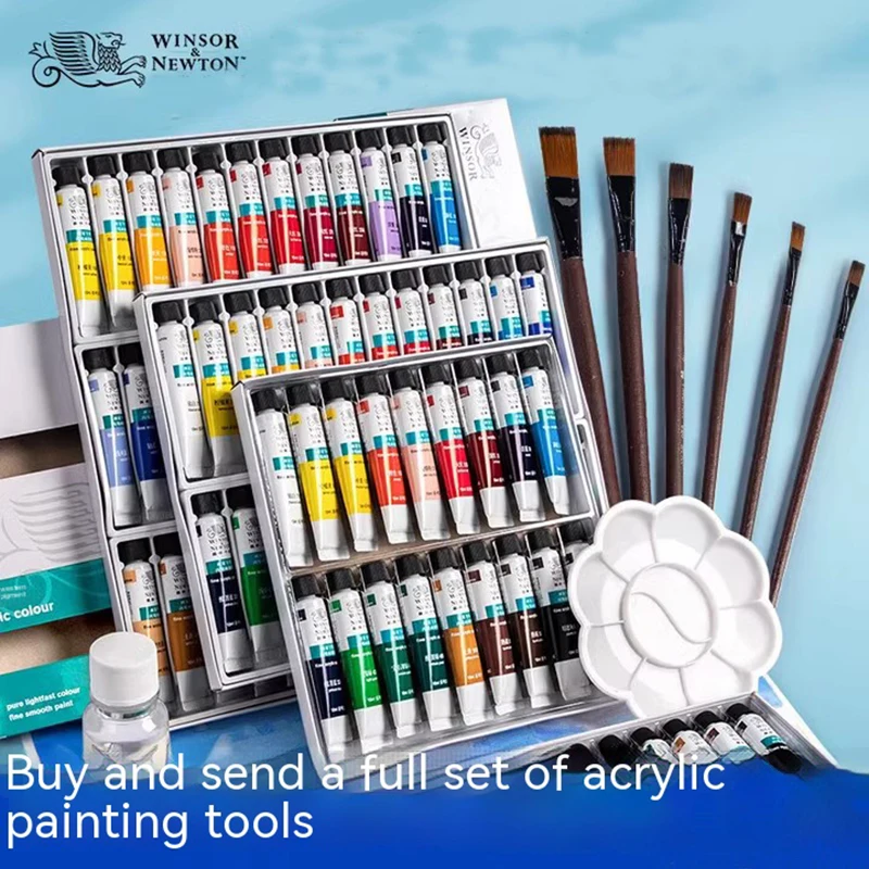 

Acrylic Paint 12/18/24/36 Color 10ml Tube Acrylic Paint Set Paint for Clothing Painting Rich Glass Pigments for Artists Painting