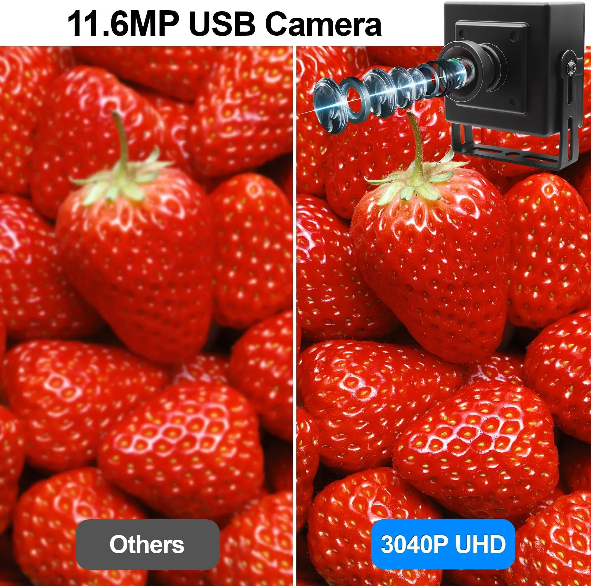 12MP Raspberry Pi Camera Security Mini Camera 1080P 120fps 4K 30fps Wide Angle No Distortion 100 Degree USB Webcam Low Light