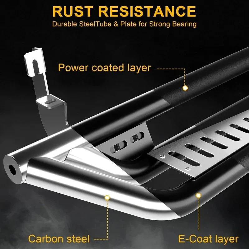 Brand New6 Inch Running Boards with 550LB Load Capacity and Black Powder Coating Enhanced Durability  Design for
