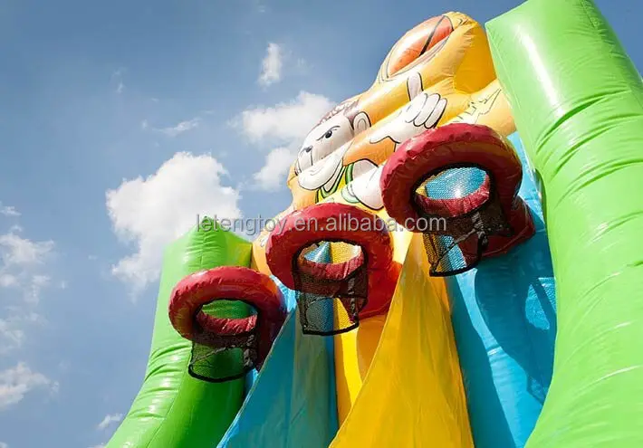 Outdoor 3 Hoop Inflatable Basketball Toss Game With PVC Material Portable Design And 3-Year Warranty For Commercial Use