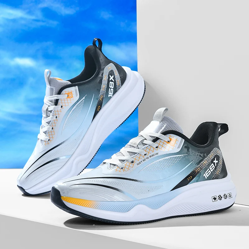 

Extra-large autumn and winter fleece sports shoes with leather surface for men's youth running shoes