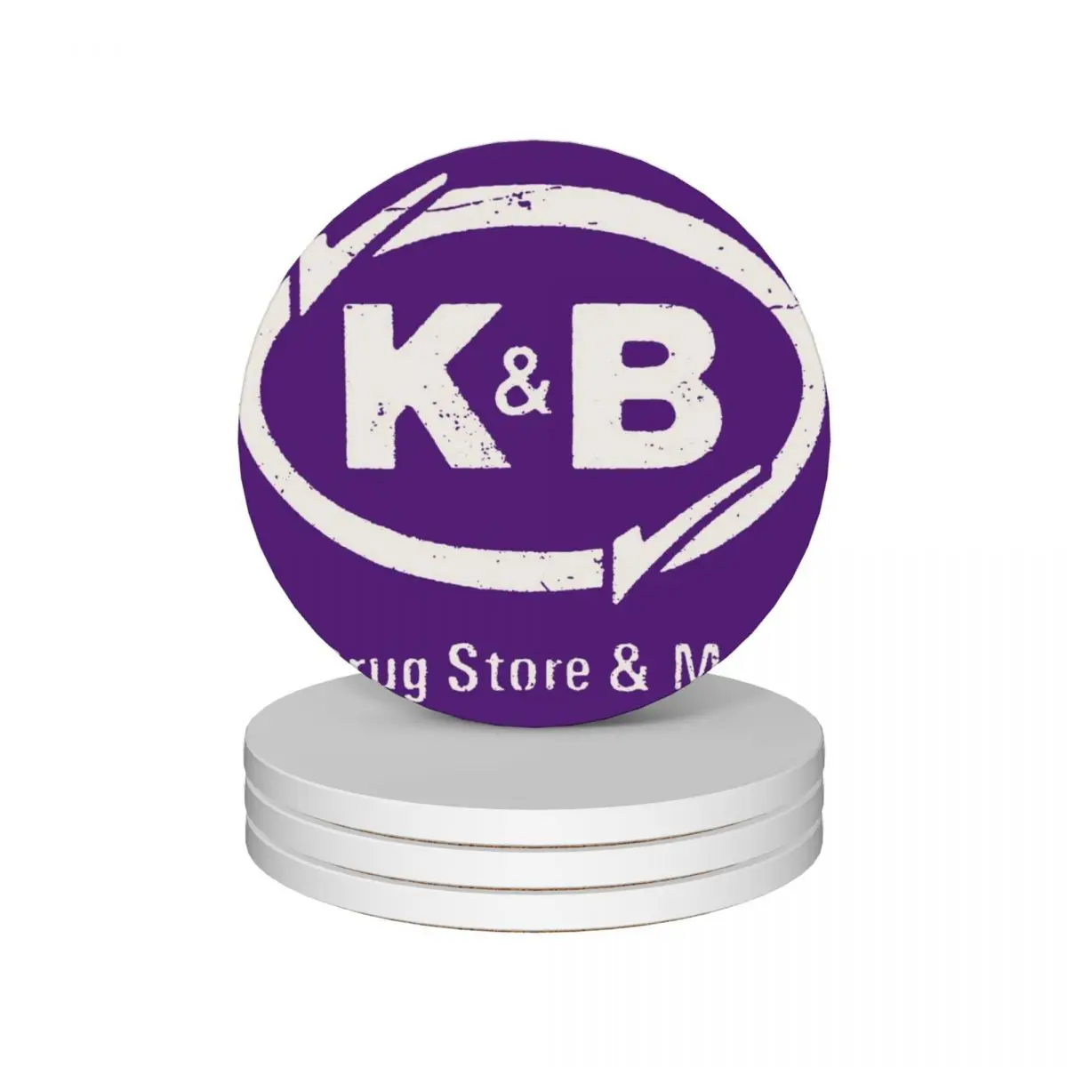 K&B 1950s Aged [White] Ceramic Coasters (Set of 4) drink set for table mat for dishes cup pads Coasters