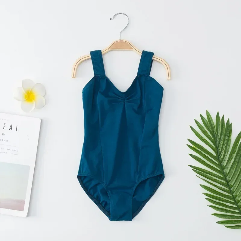 فتاة كبيرة يوتار الباليه قطع تانك قطعة واحدة بروتيل ارتداءها ملابس الرقص زي موكا اللون رخيصة