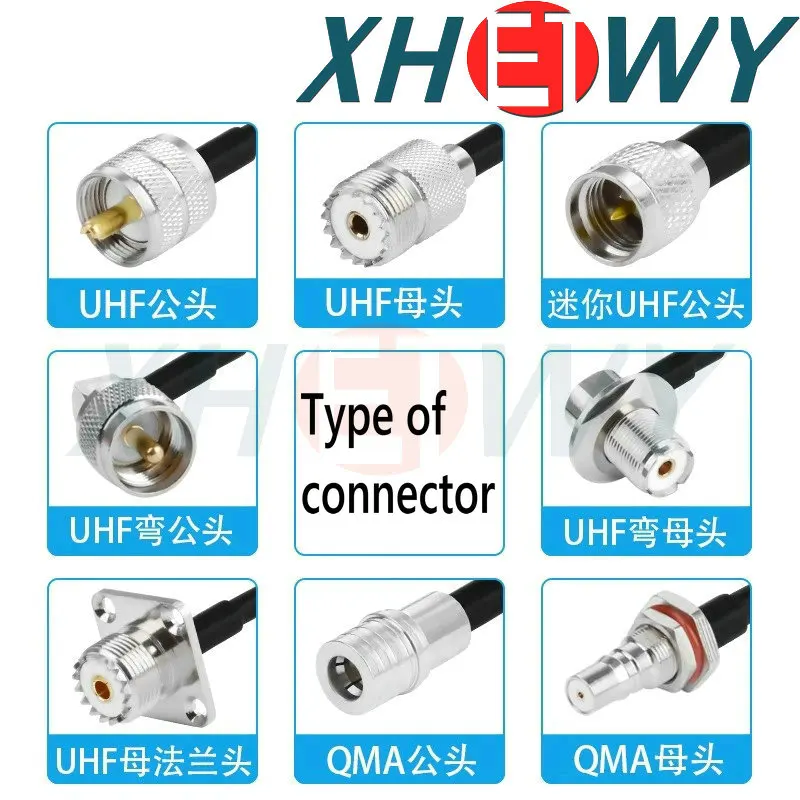 RG142 الفضة مطلي مزدوج محمية RF كابل التوصيل UHF إلى QMA ذكر أنثى رئيس تحويل تمديد كابل صغير UHF