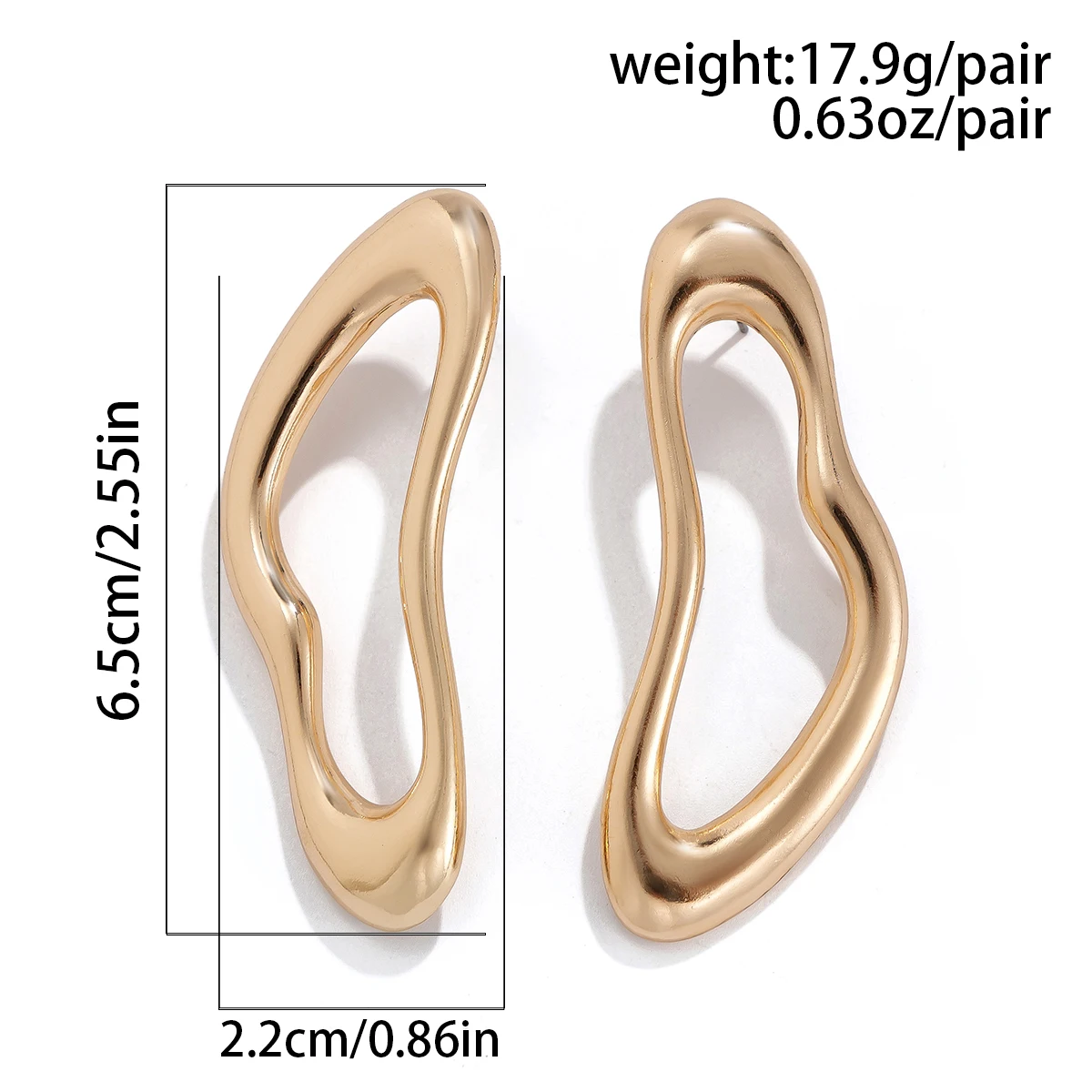 PuRui Ear Shape Gold Color Smooth Women\'s Drao Earrings Girls Long Dangle Earrings New In Elegant Jewelry For Wholesale Item