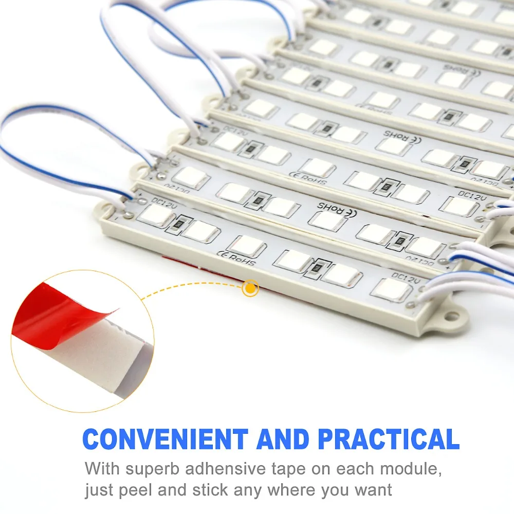 20 Pçs/lote SMD 5054 Módulo LED Luz 6LEDs DC12V À Prova D' Água LED Módulo de Luz de Fundo de Publicidade Lâmpada de Luz de Veneziana