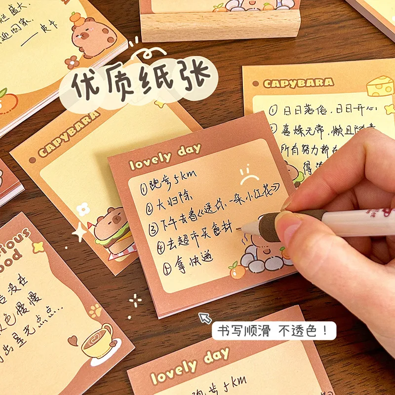 كابيبالا ملاحظات لاصقة الكرتون غير لصق ملاحظات لاصقة ورقة خالية من الغراء المدرسة الابتدائية الإبداعية المفكرة مذكرة الوسادة القرطاسية