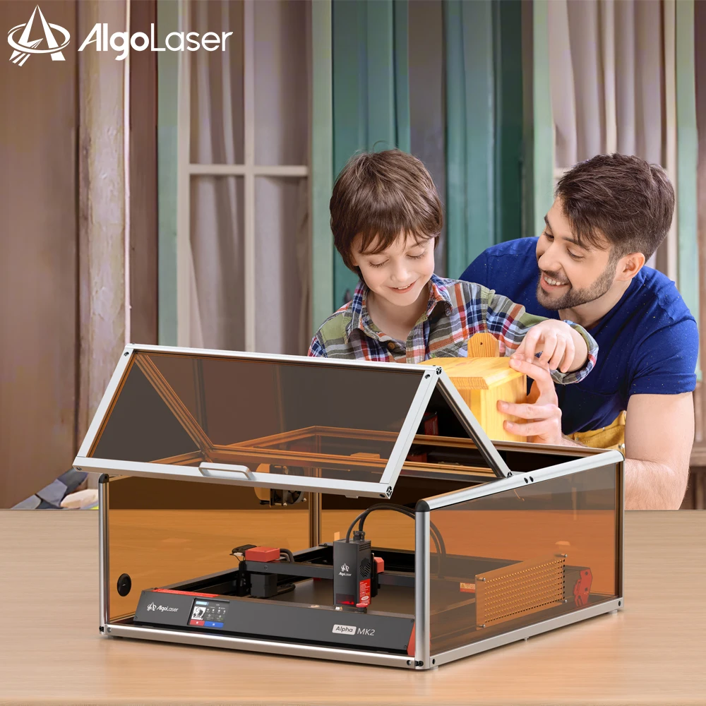 AlgoLaser Alpha MK2 20W(20,000mW) Diode Enclosed Laser Engraver Built-in Air Assist 30000mm/min Batch Safety Class 1 CNC Cutter