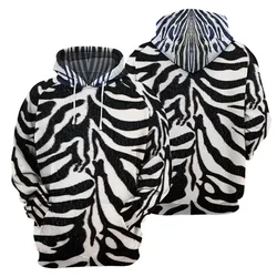 Animal Skin Giraffe Zebra Tiger Leopard Hoodie Men 3D Printed Long Sleeve Pullover Sweatshirts Street Hooded Coat Male Clothes