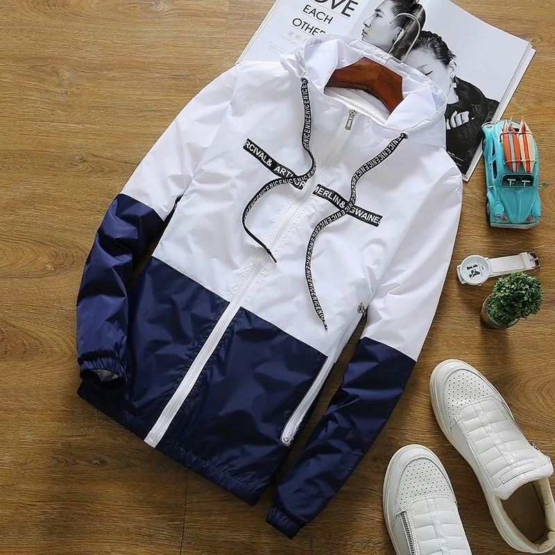 Couple Hooded Thin Jacket Sunscreen Clothing Cardigan Student Class Uniform Outdoor Sports Men's and Women's Foreign Trade Tide