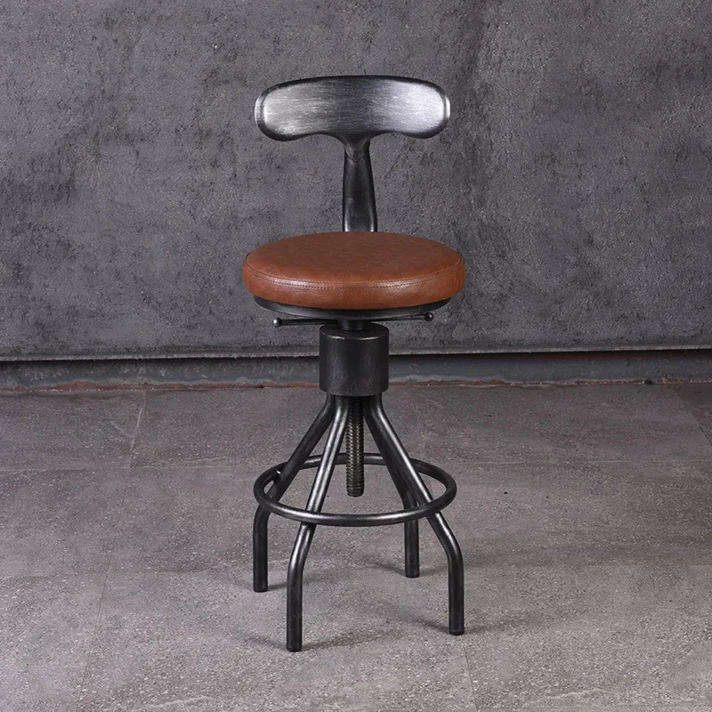 Chaise de bar rétro industrielle en fer forgé, dossier suréWeret abaissé, tabouret de bar, salon, salle à manger