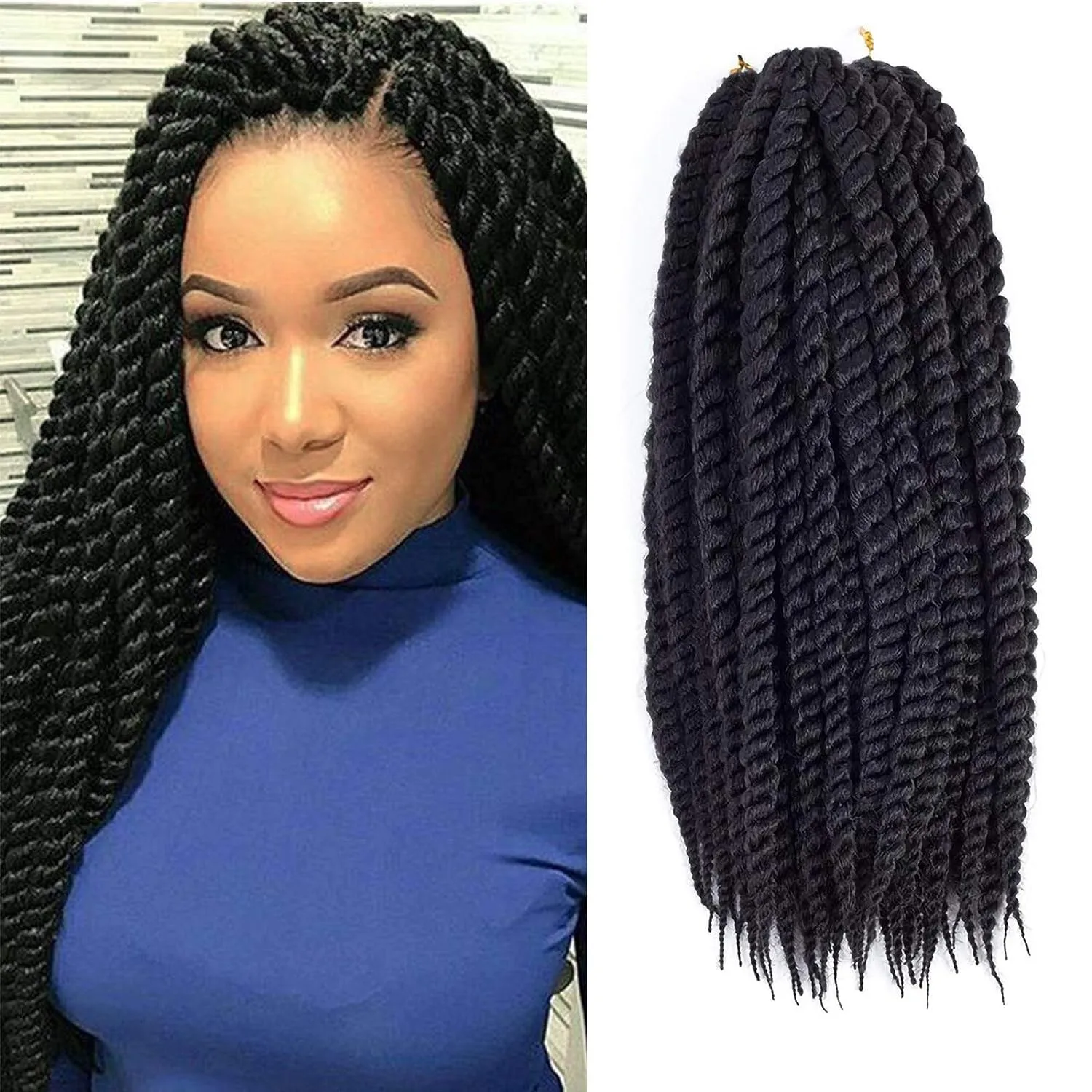 

Twist Marley Braids Hair 18 Inches Long Afro Marley Hair for Butterfly Locs Crochet Hair (100g/lot)