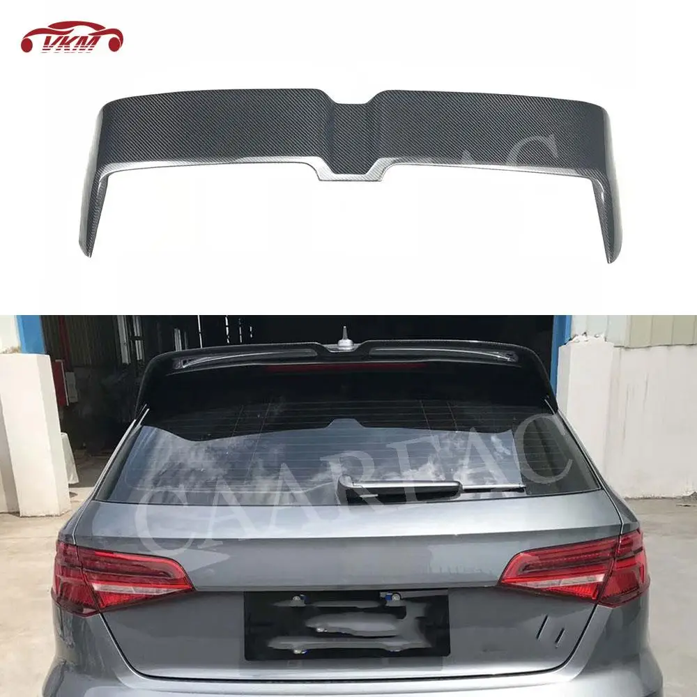 Carbon Fiber/FRP Prime Black Rear Roof Spoiler Lip Wings for Audi A3 S3 RS3 8V Hatchback 4 Door 2014 2015 2016 2017 2018