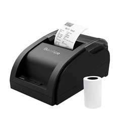 58mm Desktop Thermal Receipt Printer Wireless Barcode Printer USB BT Printer with 1 Roll Paper Inside Support ESC Command