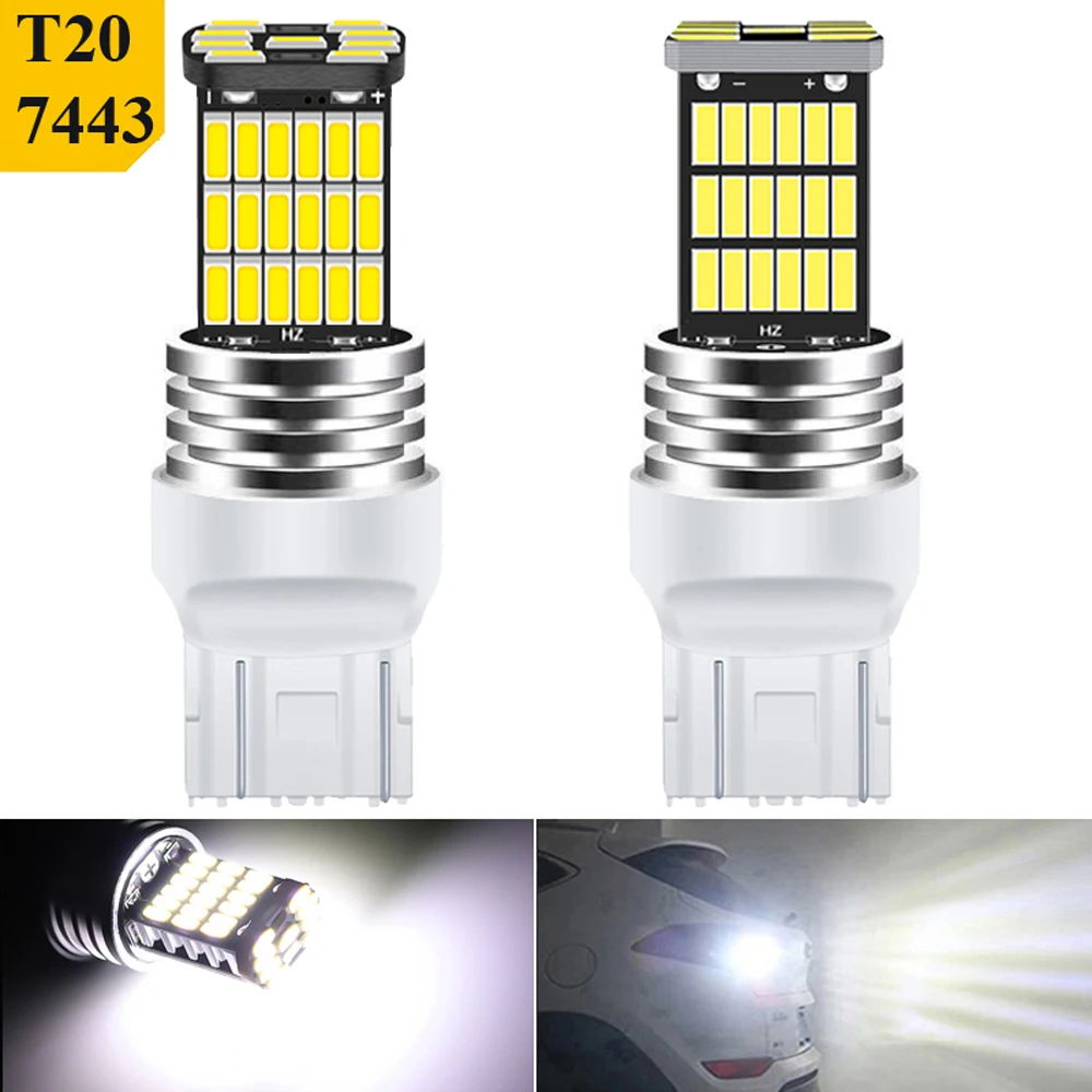 2 stücke T20 W21/5W 7443 580 7515 7440 W21W 7440NA Led Auto Reverse licht 4014 45SMD Auto Backup Drehen Lampe DRL Schwanz Bremse Birne 12v