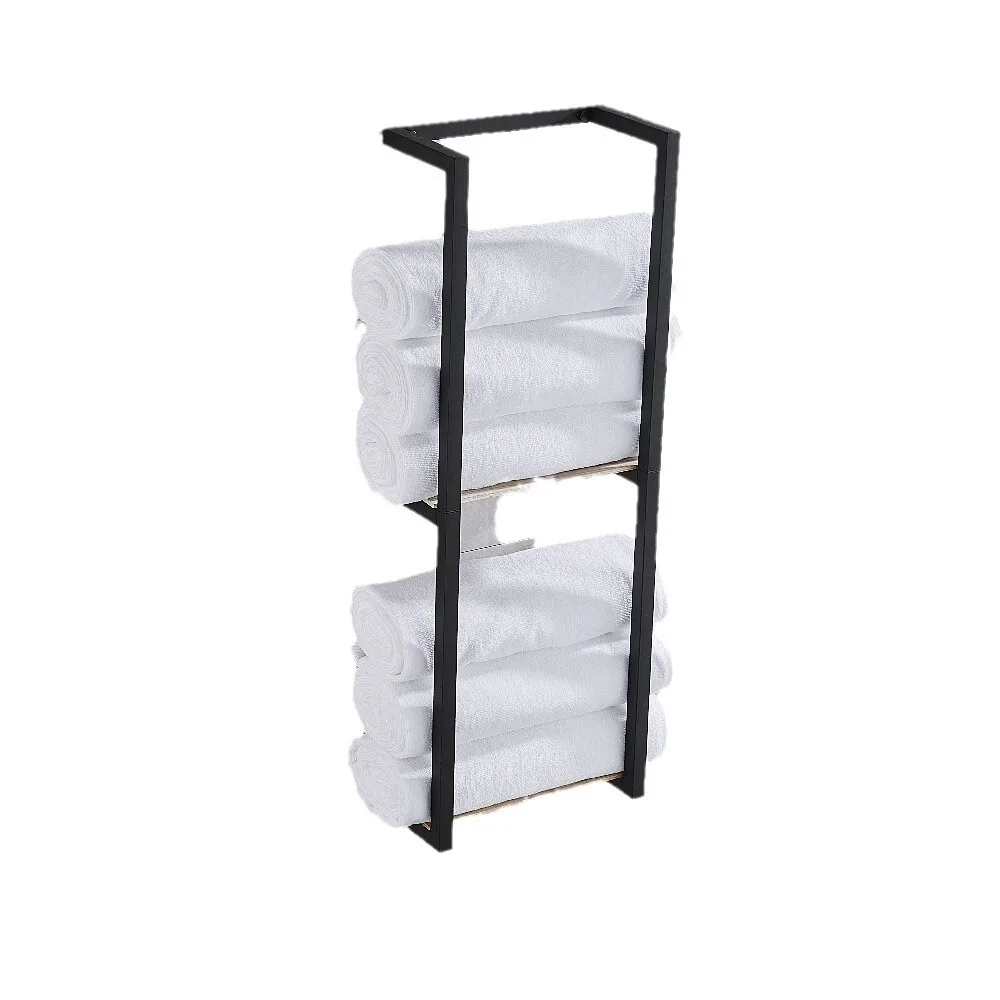 new towel rack holder Stainless steel wall-mounted storage rack Bathroom Household multi-functional Multilayer bath towel holder