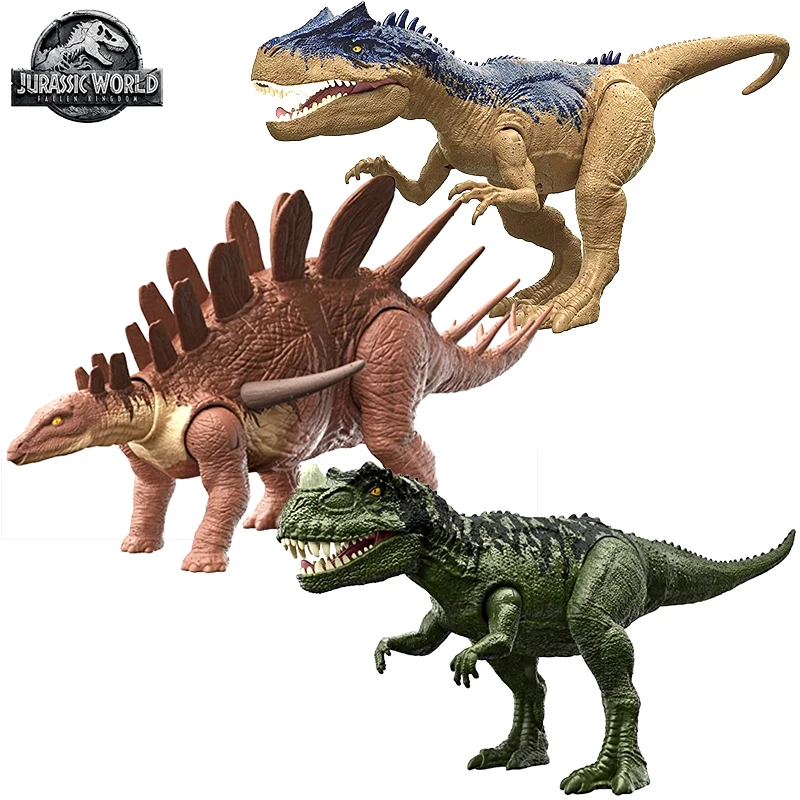 Original Jurassic World Toy Roar Attack Dinosaur Kentrosaurus Sound Effect Anime Action Figure Toys for Children Tyrannosaurus