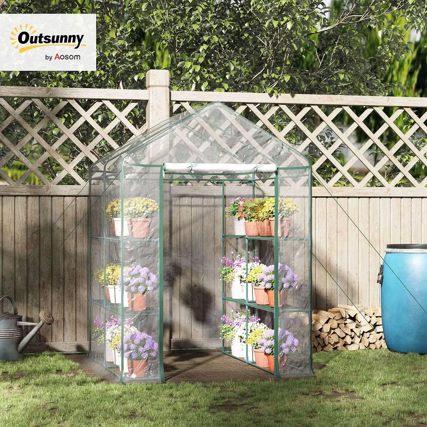 Clear Mini Walk-in Greenhouse  - огляд і ціна Mini Walk In Greenhouse 3 Tier Shelves