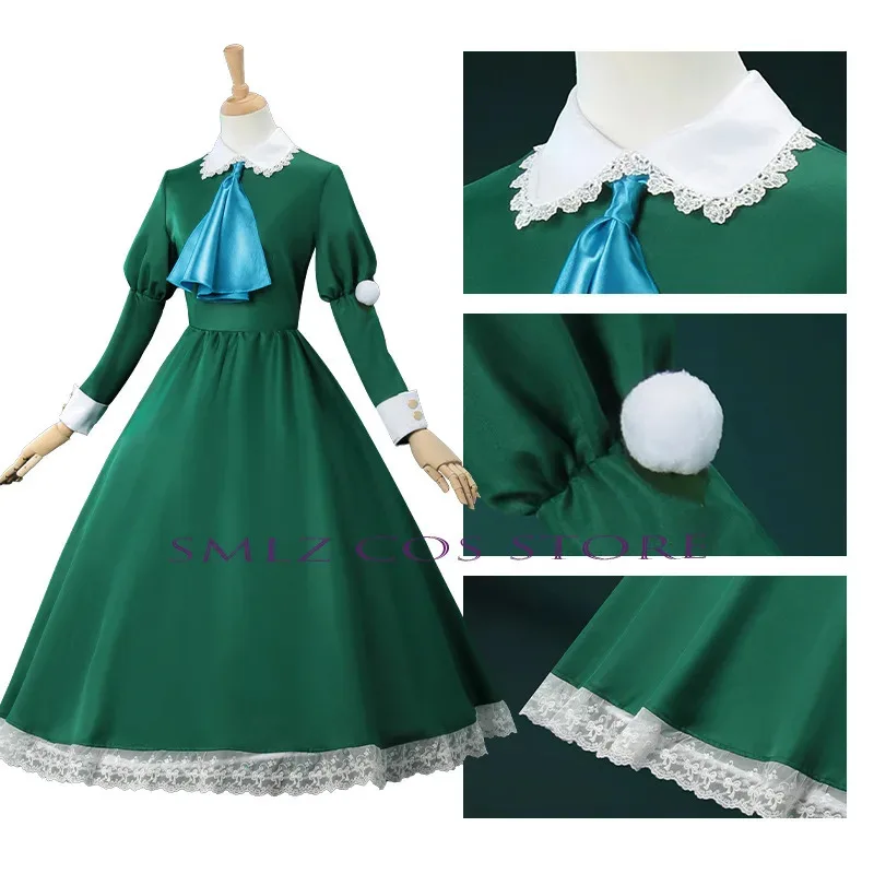 Mary Cosplay Anime Ib Cosplay disfraz chica Mary vestido verde traje Halloween Navidad fiesta uniforme falda para mujer peluca