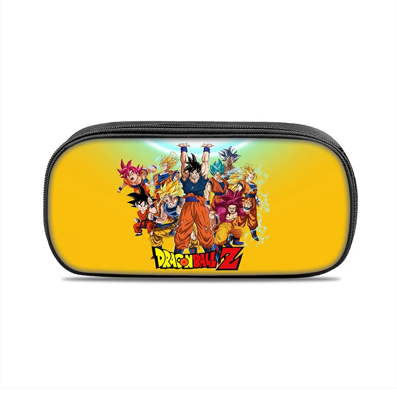 Dragon Ball Pattern Pencil Case makeup bag Super Saiyan Goku Pen Bag Student Big Capacity School Supplies Zipper Pencil Pouch