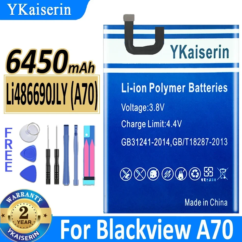 YKaiserin Bateria For Blackview A5 A6 A8 A30 A60 A70 A80 A90 A100 Li426483PUJLY Li426587HTT DK019 battery + Free Tools warranty