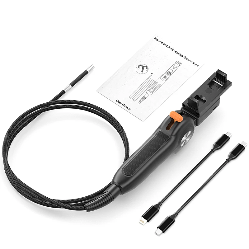 

6.2MM/8.5MM 2-Way Articulation Endoscope Camera 1080P HD Hand-held Steering Industrial Borescope Inspection Camera for Car Pipe