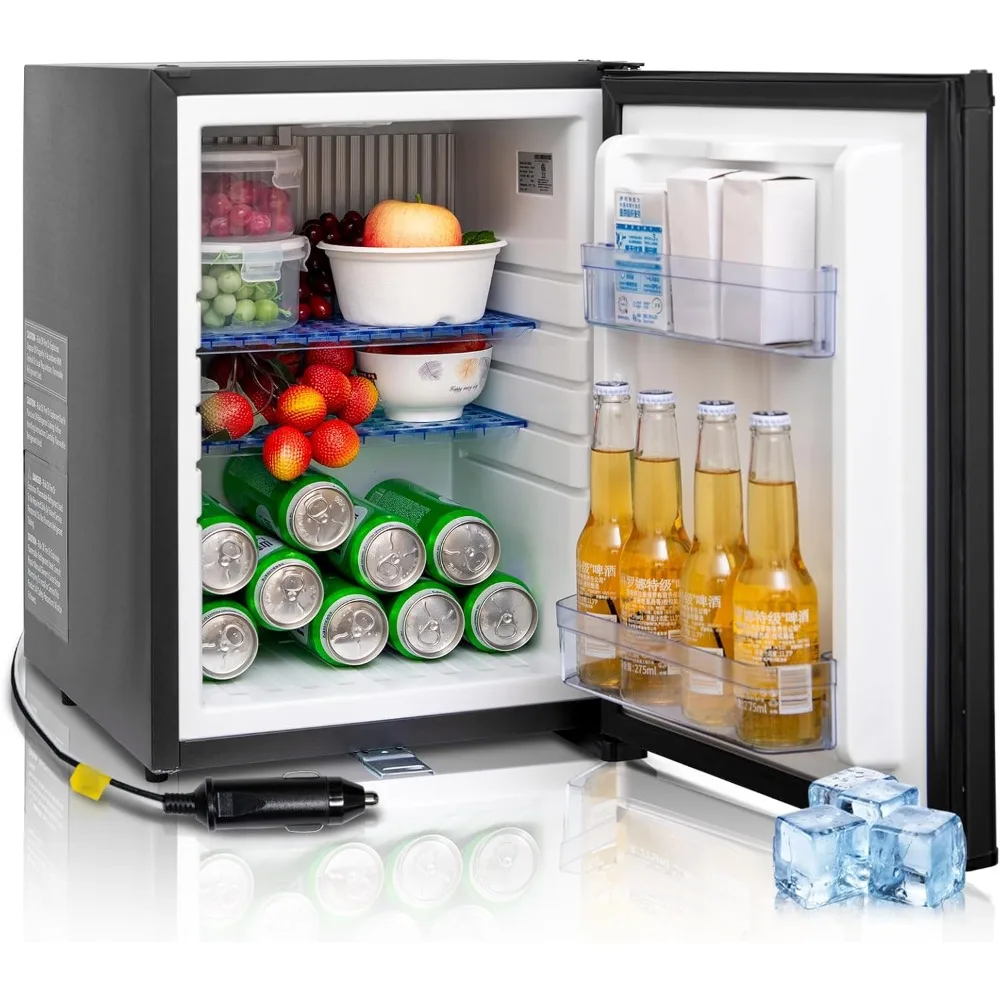 

Compact Semi Truck Refrigerator 1.4 Cu.Ft, AC/DC Mini Fridge with Lock, Reversible Door, 12V Quiet Absorption Refrigerator