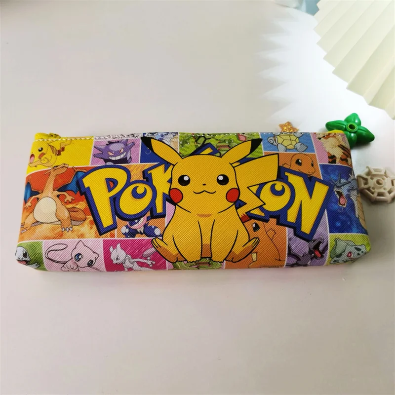 Imagem -02 - Pokémon pu Lápis de Couro Case Caixa Bonito Papelaria Pen Bolsa Kawaii Material Escolar 24 Pcs por Lote