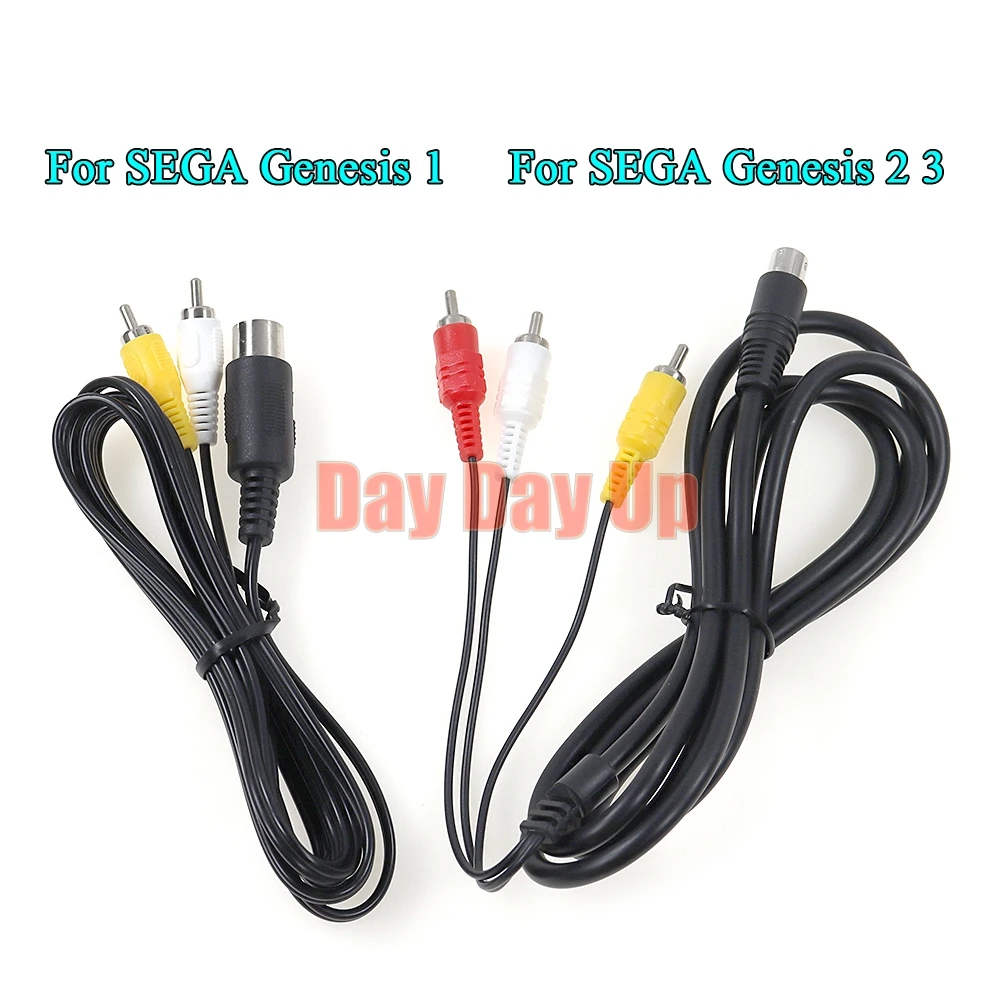 

50PCS 1.8m 9Pin 3RCA Audio Video AV Cable For Sega Genesis 1 2 3 Game A/V Connection Adapter Cord Wire For SEGA Genesis I/II/III