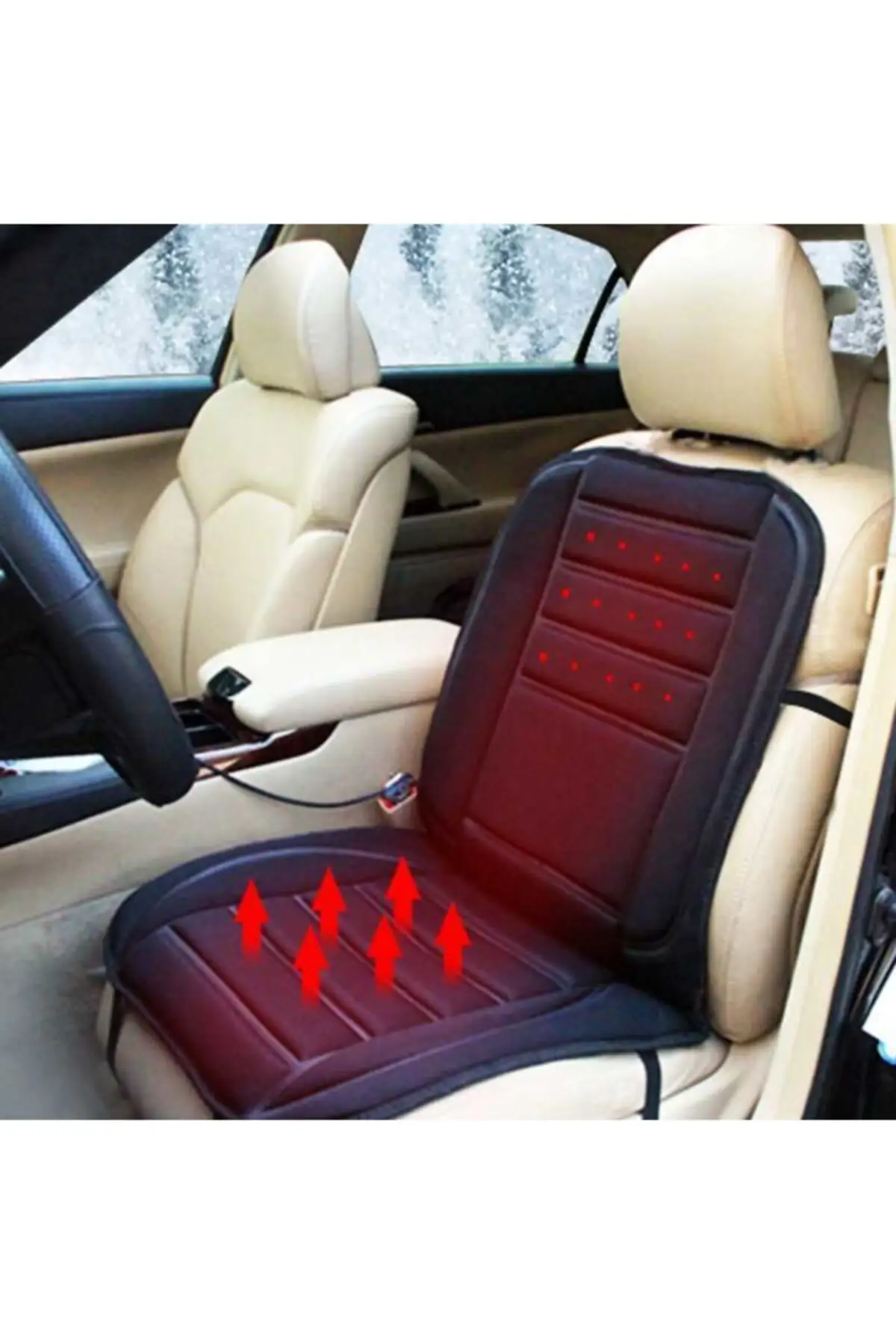 Auto Seat Heating Cushion 12v Electric With On Off Button Cigarette Lighter