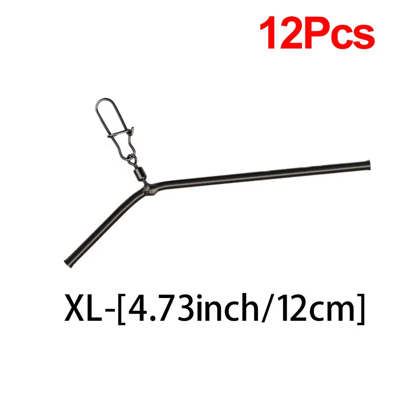 Topranc 12Pcs Anti Tangle Meer Angeln Zubehör Angeln Balance Messing Rohr Stecker L-Form Booms Zubehör Größe 5/7/9/12CM