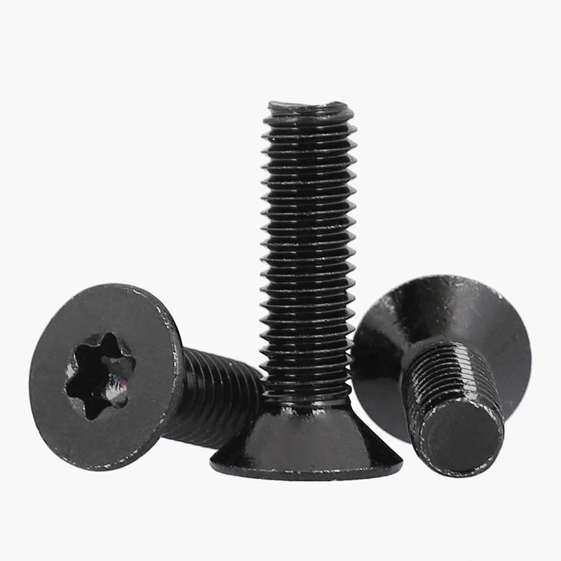 50/ 20/ 10/ 5 uds M1.6 M2 M2.5 M3 M4 M5 M6 Gb2673 negro A2-70 304 cabeza Torx de acero inoxidable tornillo avellanado plano perno de seis lóbulos