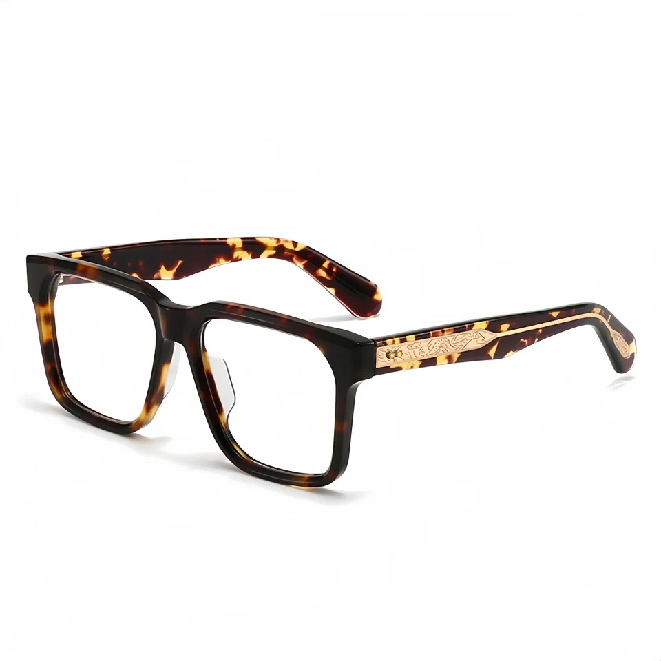 

2025 Men Light Luxury Fashion Personalized Large Frame Acetic Acid Glasses Frame Leisure Decoration Optical Prescription Eyewear