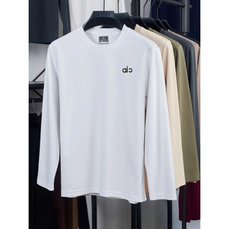 Men's High End Fashion Brand Long Sleeve T-Shirt Autumn New Exquisite Letter Badge Round Neck Comfortable Casual Best Seller Top