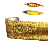 Lámina térmica de transferencia dorada para señuelo, herramienta de pesca de carpa, cebo falso, señuelos duros, holograma artesanal, película holográfica de láminas para peces, 2/5/120M