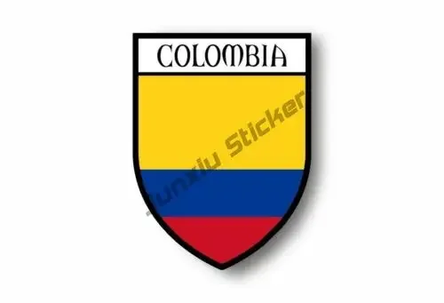 Colombia Map with Flag Vinyl Sticker country code CO Decal for Phone Laptop Water Bottle Waterproof Decal Campervan Funny Decor