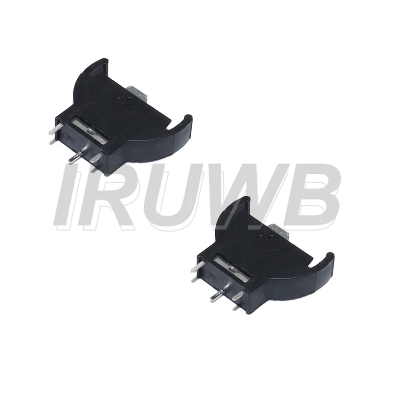 5PCS Plastica Nera 3 Pin CR2032 2032 3V Mezza Ronda Batteria a Moneta Presa Custodia Modulo Scatole Batteria Verticale In Linea