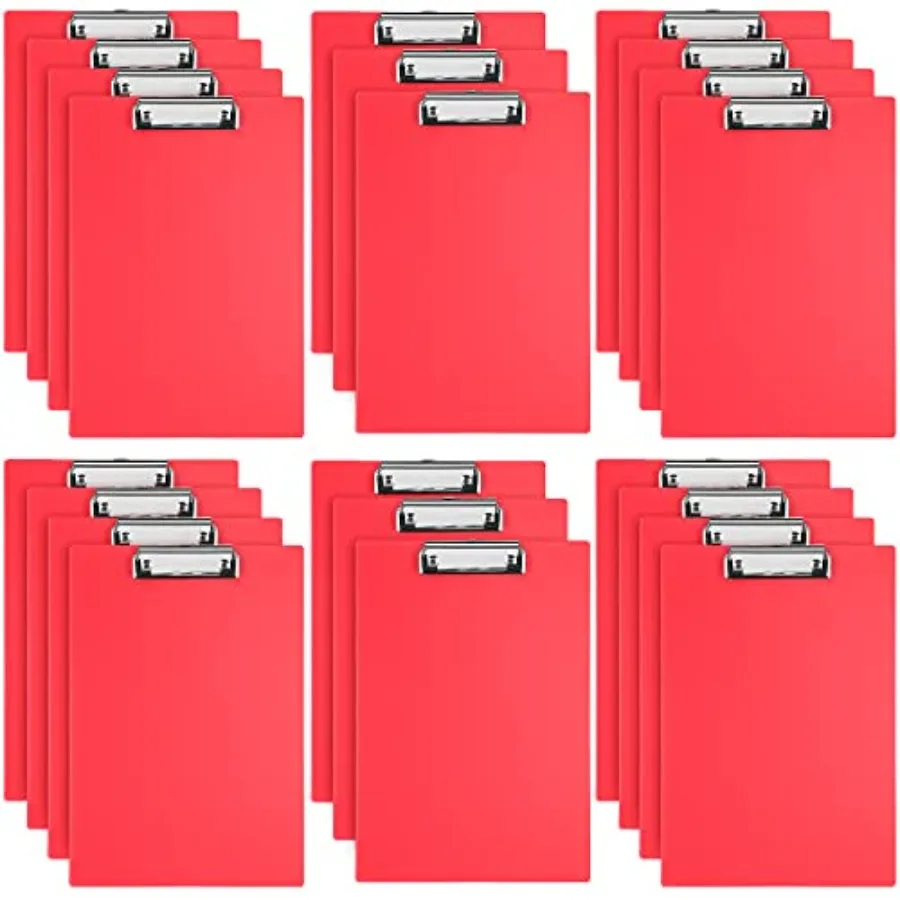 

22 Pieces Plastic Clipboards Multi Pack Hanging Low Clip Clipboards Letter Size Cute Portable Clip Board for Teacher Classroom